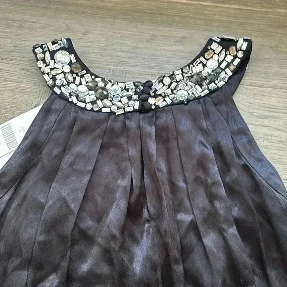 ✨🆕French Connection🆕✨ | Black satin tank top with rhinestones - Picture 10 of 10